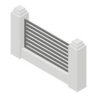 icône de clôture moderne blanche, style isométrique vecteur