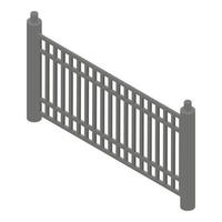icône de clôture basse en métal, style isométrique vecteur