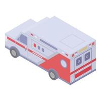 icône de voiture d'ambulance américaine, style isométrique vecteur