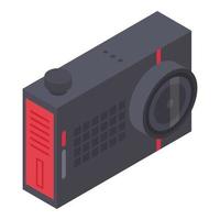 icône de caméra d'action, style isométrique vecteur