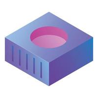 icône de cube wifi, style isométrique vecteur
