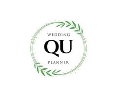 q initiales lettre mariage monogramme logos collection, modèles minimalistes et floraux modernes dessinés à la main pour cartes d'invitation, réservez la date, identité élégante pour restaurant, boutique, café en image vectorielle vecteur