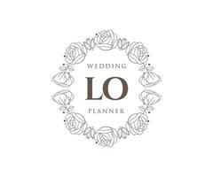 lo initiales lettre collection de logos de monogramme de mariage, modèles minimalistes et floraux modernes dessinés à la main pour cartes d'invitation, réservez la date, identité élégante pour restaurant, boutique, café en image vectorielle vecteur