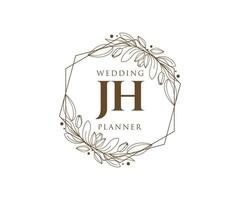 jh initiales lettre mariage monogramme logos collection, modèles minimalistes et floraux modernes dessinés à la main pour cartes d'invitation, réservez la date, identité élégante pour restaurant, boutique, café en image vectorielle vecteur