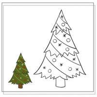 livre de coloriage pour enfants. arbre de Noël de dessin animé. vecteur