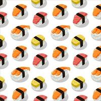 nigiri sushi de modèle sans couture vecteur