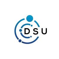 création de logo de lettre dsu sur fond blanc. concept de logo de lettre initiales créatives dsu. conception de lettre dsu. vecteur