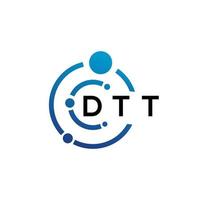 création de logo de lettre dtt sur fond blanc. concept de logo de lettre initiales créatives dtt. conception de lettre dtt. vecteur