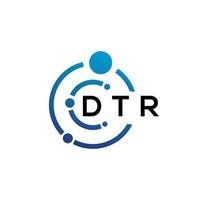 création de logo de lettre dtr sur fond blanc. concept de logo de lettre initiales créatives dtr. conception de lettre dtr. vecteur