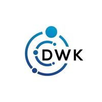 création de logo de lettre dwk sur fond blanc. concept de logo de lettre initiales créatives dwk. conception de lettre dwk. vecteur