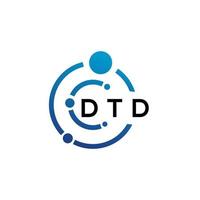création de logo de lettre dtd sur fond blanc. concept de logo de lettre initiales créatives dtd. conception de lettre dtd. vecteur
