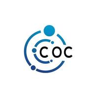 création de logo de lettre coc sur fond blanc. concept de logo de lettre initiales créatives coc. conception de lettre coc. vecteur