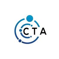 création de logo de lettre cta sur fond blanc. concept de logo de lettre initiales créatives cta. conception de lettre cta. vecteur