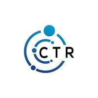 création de logo de lettre ctr sur fond blanc. concept de logo de lettre initiales créatives ctr. conception de lettre ctr. vecteur