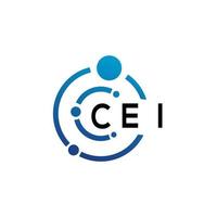 création de logo de lettre cei sur fond blanc. concept de logo de lettre initiales créatives cei. conception de lettre cei. vecteur