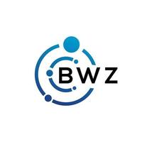 création de logo de lettre bwz sur fond blanc. concept de logo de lettre initiales créatives bwz. conception de lettre bwz. vecteur