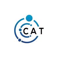 création de logo de lettre de chat sur fond blanc. concept de logo de lettre initiales créatives de chat. conception de lettre de chat. vecteur