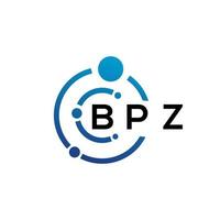 création de logo de lettre bpz sur fond blanc. concept de logo de lettre initiales créatives bpz. conception de lettre bpz. vecteur