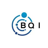 création de logo de lettre bqi sur fond blanc. concept de logo de lettre initiales créatives bqi. conception de lettre bqi. vecteur