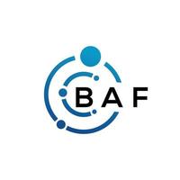 création de logo de lettre baf sur fond noir. concept de logo de lettre initiales créatives baf. conception de lettre baf. vecteur