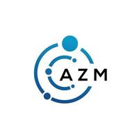 création de logo de lettre azm sur fond noir. concept de logo de lettre initiales créatives azm. conception de lettre azm. vecteur