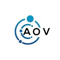 création de logo de lettre aov sur fond noir. concept de logo de lettre initiales créatives aov. conception de lettre aov. vecteur