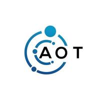 création de logo de lettre aot sur fond noir. concept de logo de lettre initiales créatives aot. pas de conception de lettre. vecteur