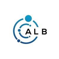 création de logo de lettre alb sur fond noir. concept de logo de lettre initiales créatives alb. conception de lettre d'aube. vecteur