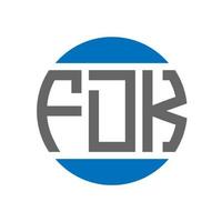 création de logo de lettre fdk sur fond blanc. concept de logo de cercle d'initiales créatives fdk. conception de lettre fdk. vecteur