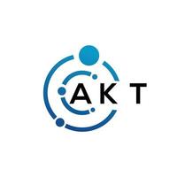 création de logo de lettre akt sur fond noir. concept de logo de lettre initiales créatives akt. conception de lettre akt. vecteur