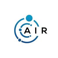 création de logo de lettre d'air sur fond noir. concept de logo de lettre d'initiales créatives d'air. conception de lettre aérienne. vecteur