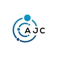 création de logo de lettre ajc sur fond noir. concept de logo de lettre initiales créatives ajc. conception de lettre ajc. vecteur