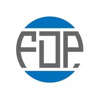 création de logo de lettre fdp sur fond blanc. concept de logo de cercle d'initiales créatives fdp. conception de lettre fdp. vecteur