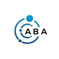 création de logo de lettre aba sur fond noir. concept de logo de lettre initiales créatives aba. conception de lettre aba. vecteur