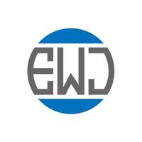 création de logo de lettre ewj sur fond blanc. concept de logo de cercle d'initiales créatives ewj. conception de lettre ewj. vecteur