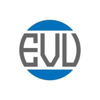 création de logo de lettre evu sur fond blanc. concept de logo de cercle d'initiales créatives evu. conception de lettre evu. vecteur