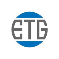 création de logo de lettre etg sur fond blanc. etg concept de logo de cercle d'initiales créatives. conception de lettre etg. vecteur