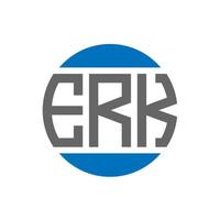 création de logo de lettre erk sur fond blanc. concept de logo de cercle d'initiales créatives erk. conception de lettre erk. vecteur