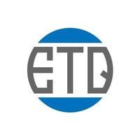 création de logo de lettre etq sur fond blanc. concept de logo de cercle d'initiales créatives etq. conception de lettre etq. vecteur