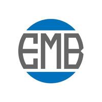 création de logo de lettre emb sur fond blanc. concept de logo de cercle d'initiales créatives emb. conception de lettre emb. vecteur