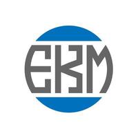 création de logo de lettre ekm sur fond blanc. concept de logo de cercle d'initiales créatives ekm. conception de lettre ekm. vecteur