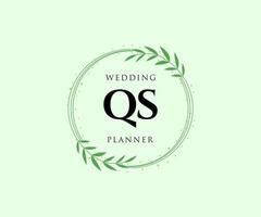 qs initiales lettre mariage monogramme logos collection, modèles minimalistes et floraux modernes dessinés à la main pour cartes d'invitation, réservez la date, identité élégante pour restaurant, boutique, café en image vectorielle vecteur