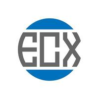création de logo de lettre ecx sur fond blanc. concept de logo de cercle d'initiales créatives ecx. conception de lettre ecx. vecteur