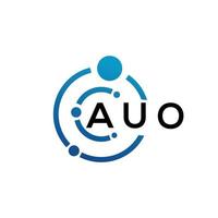 création de logo de lettre auo sur fond noir. auo concept de logo de lettre initiales créatives. conception de lettre auo. vecteur