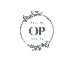 op initiales lettre mariage monogramme logos collection, modèles minimalistes et floraux modernes dessinés à la main pour cartes d'invitation, réservez la date, identité élégante pour restaurant, boutique, café en image vectorielle vecteur