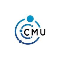 création de logo de lettre cmu sur fond blanc. concept de logo de lettre initiales créatives cmu. conception de lettre cmu. vecteur