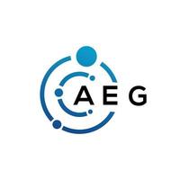 création de logo de lettre aeg sur fond noir. concept de logo de lettre initiales créatives aeg. conception de lettre aeg. vecteur