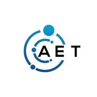 création de logo de lettre aet sur fond noir. aet concept de logo de lettre initiales créatives. conception de lettre aet. vecteur