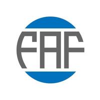 création de logo de lettre faf sur fond blanc. concept de logo de cercle d'initiales créatives faf. conception de lettre faf. vecteur