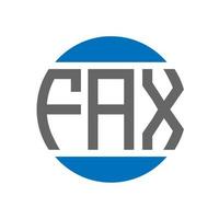 création de logo de lettre de fax sur fond blanc. concept de logo de cercle d'initiales créatives de fax. conception de lettre de télécopie. vecteur